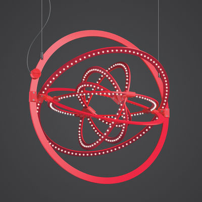Luminaire - Suspension Copernico LED / modulable - Ø 49 cm - Artemide - Rouge - Aluminium peint