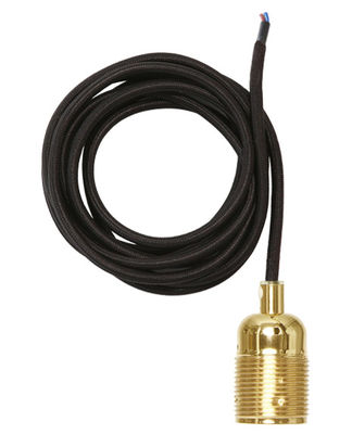 Luminaire - Suspensions - Suspension Frama Kit / Set câble tissu noir & Douille E27 - Frama  - Or pâle / Câble noir - Laiton, Tissu