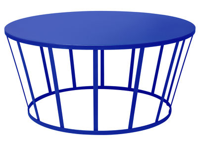 Table basse Hollo / Ø 70 x H 33 cm - Petite Friture bleu en métal