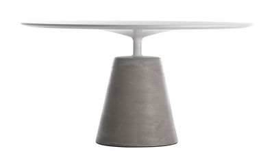 Mobilier - Tables - Table ronde Rock / INDOOR - Ø 120 cm - MDF Italia - Ø 120 cm / Blanc & béton clair - Aluminium peint, Béton, MDF