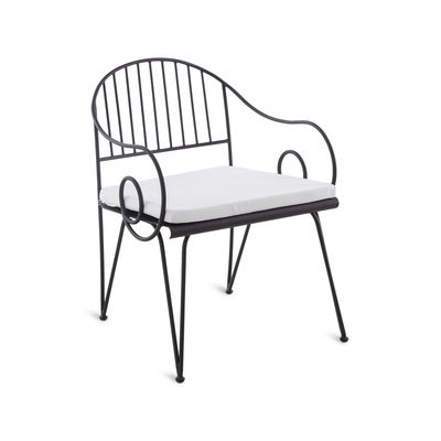 Furniture - Chairs - Ariete Armchair - / Iron - Seat cushion by Unopiu - Bronze / White cushion - Acrylic fabric, Foam, Iron