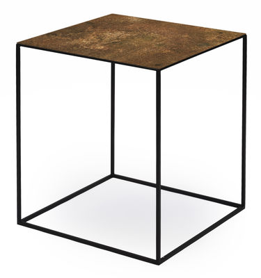 Furniture - Coffee Tables - Slim Irony ART Coffee table - 41 x 41 cm x H 46 cm by Zeus - Old rust / Black coppered - Steel