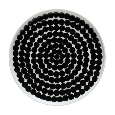 Tableware - Plates - Räsymatto Dessert plate - Ø 20 cm by Marimekko - Räsymatto - Black & White - Ø 20 cm - China