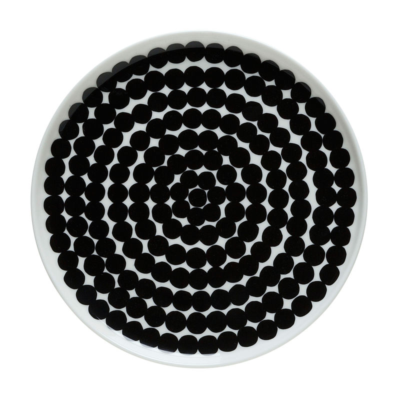 Tableware - Plates - Räsymatto Dessert plate ceramic white black Ø 20 cm - Marimekko - Räsymatto - Black & White - Ø 20 cm - China