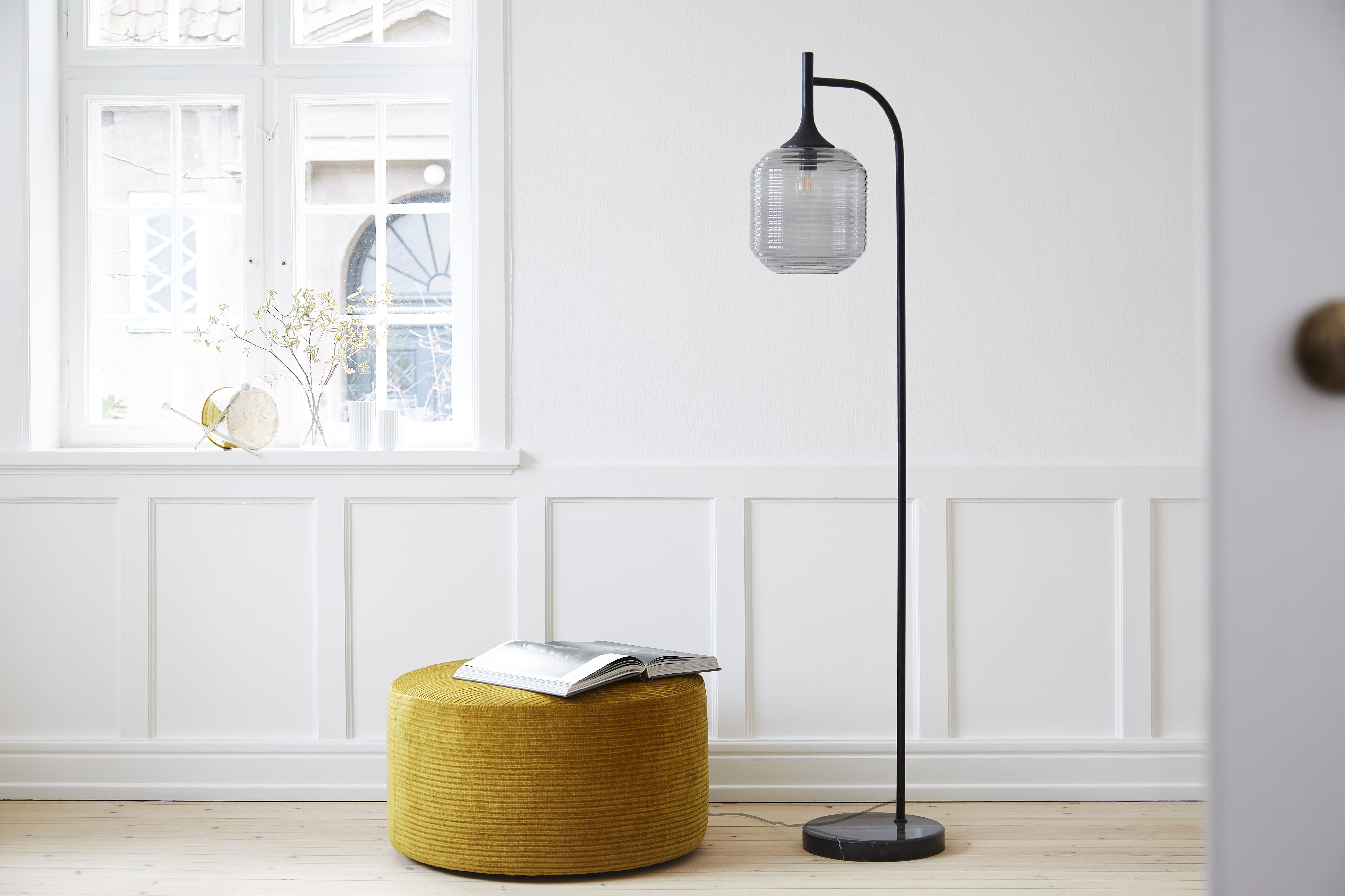 Honey Floor Lamp Marble Glass By Frandsen