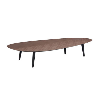 Arredamento - Tavolini  - Tavolino Tweed Mini - / Large - 180 x 72 cm di Zanotta - Noce - Acciaio verniciato, Legno impiallacciato noce
