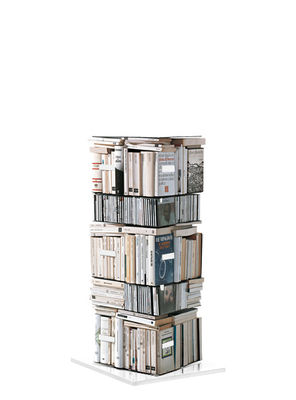Furniture - Bookcases & Bookshelves - Ptolomeo Rotating bookshelf - 4 sides - Horizontal/vertical storage by Opinion Ciatti - White - H 110 cm - Lacquered steel
