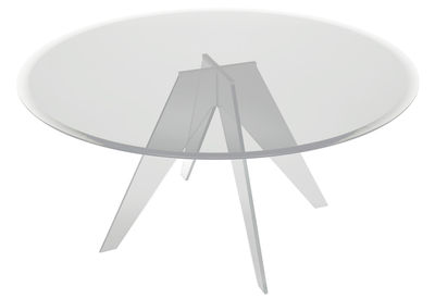 Furniture - Dining Tables - Alister Round table - Ø 130 cm by Glas Italia - Ø 130 cm - Transparent glass - Glass