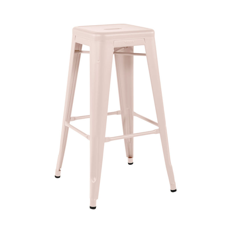 Möbel - Barhocker - Stapelbarer Barhocker H Indoor metall rosa / H 75 cm - Stahl farbig Für den Innenbereich - Tolix - Puderrosa (matt feine Struktur) - lackierter Stahl