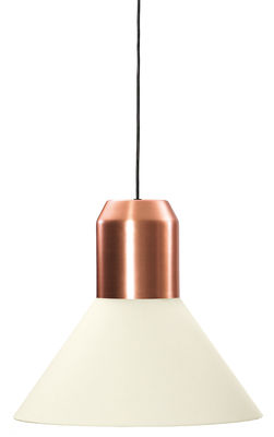Luminaire - Suspensions - Suspension Bell Light / Ø 45 x H 40 cm - ClassiCon - Blanc & cuivre - Cuivre, Tissu