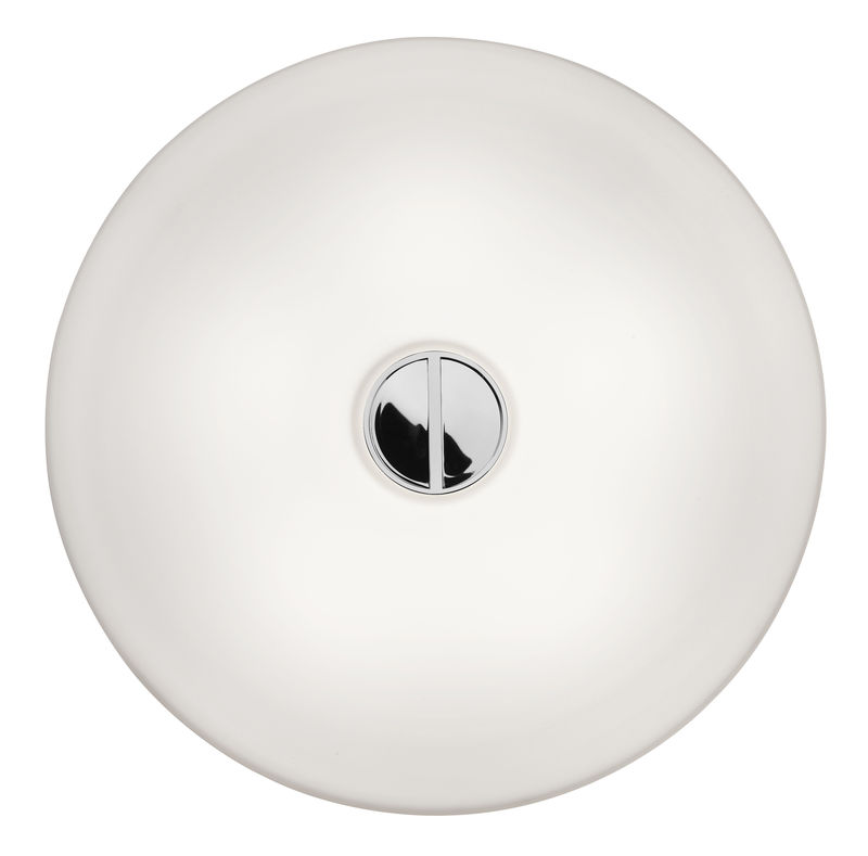 Lighting - Wall Lights - Button INDOOR Wall light glass white Ceiling light - glass version - Flos - White glass - Glass