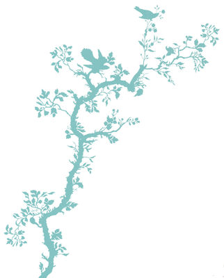 Image of Sticker Bird Branch di Domestic - Blu - Materiale plastico/Carta