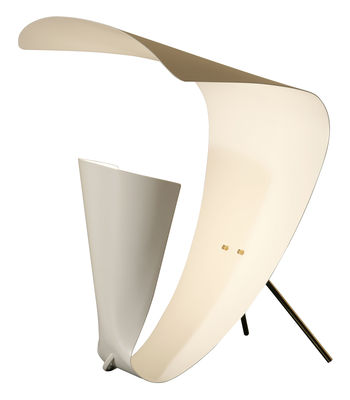 Lighting - Table Lamps - B201 Table lamp - 1953 by Michel Buffet - White - Brass, Lacquered tole