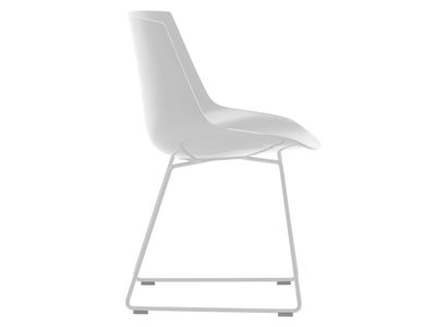 Mobilier - Chaises, fauteuils de salle à manger - Chaise Flow / Pied traineau - MDF Italia - Blanc brillant / Piètement blanc - Acier laqué, Polycarbonate