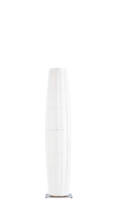 Illuminazione - Lampade da terra - Lampada a stelo Colonne - H 190 cm - LED tricromatico di Dix Heures Dix - Tessuto bianco / Illuminazione multicolore - Base in acciaio inox - Acciaio satinato, Tessuto poliestere