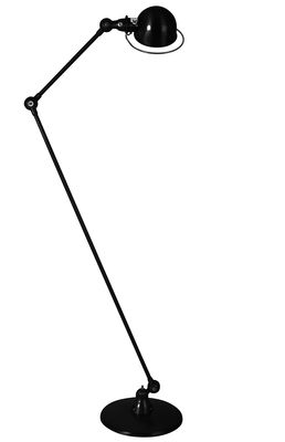 Illuminazione - Lampade da terra - Lampada a stelo Loft - 2 bracci articolati - H max 160 cm di Jieldé - Nero opaco - Acciaio inossidabile