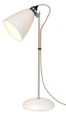 Illuminazione - Lampade da tavolo - Lampada da tavolo Hector Dome - / Large - H 71 cm - Porcellana liscia di Original BTC - H 71 cm (Large) / Bianco - Metallo cromato, Porcellana
