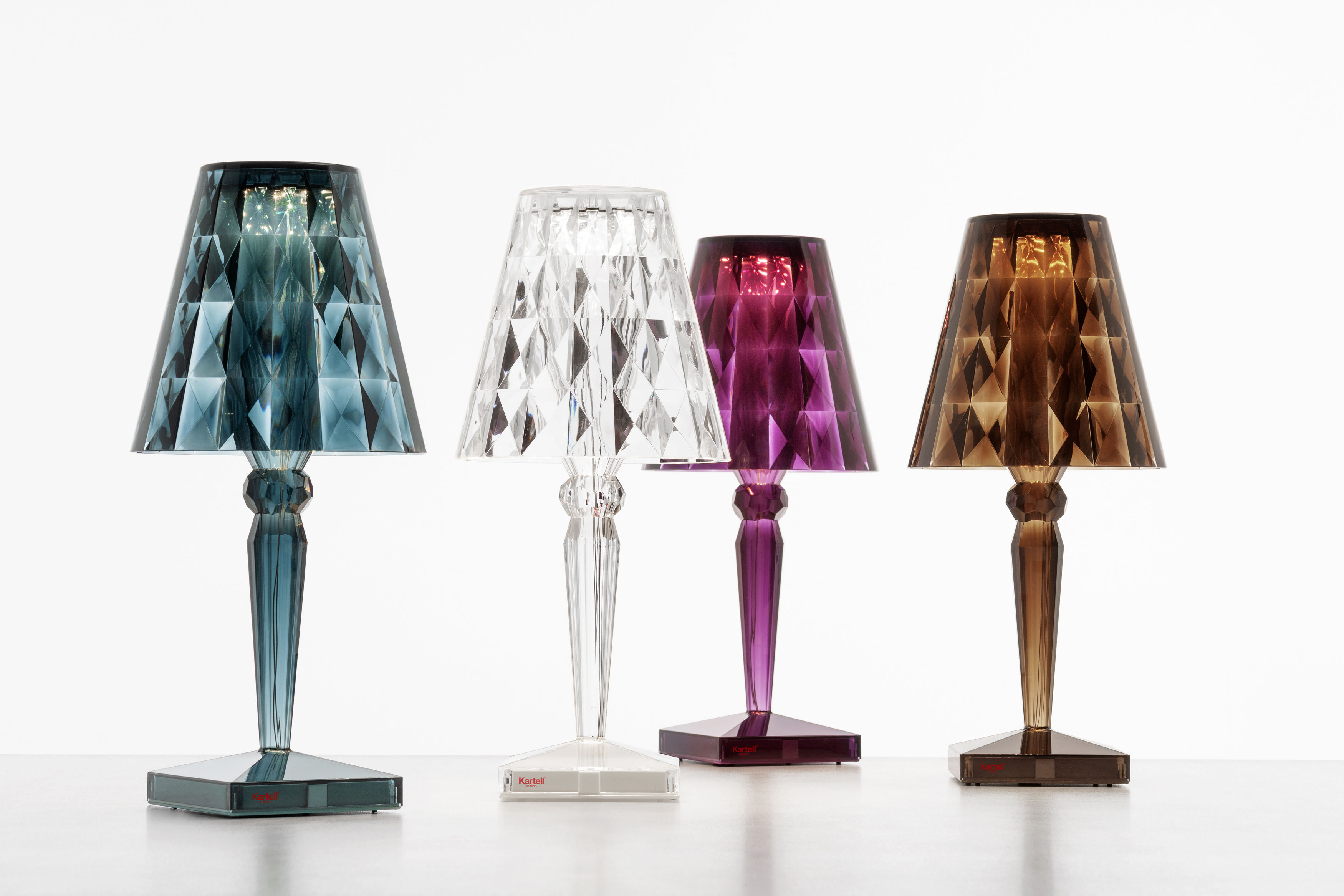 Lampe de table transparente avec LED IP54 rechargeable - Cristal