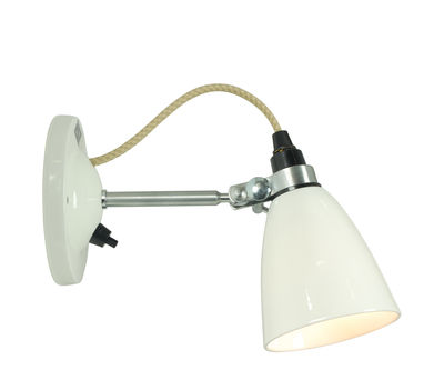 Lighting - Wall Lights - Hector Dome Wall light - H 22,5 cm - Porcelaine - Switch by Original BTC - White / Beige cable (switch) - China, Metal