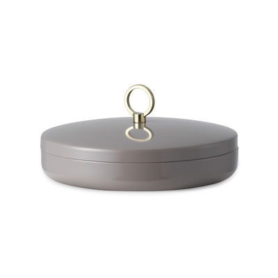 Decoration - Decorative Boxes - Ring Large Box - / Ø 15.5 x H 7 cm - Steel by Normann Copenhagen - Large / Taupe - Steel, Zinc plated brass