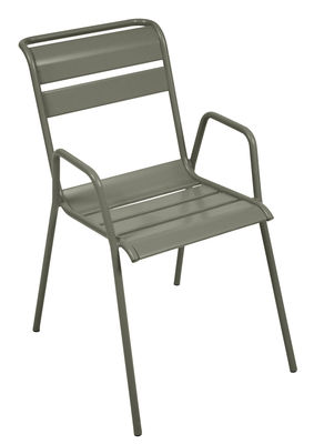 Mobilier - Chaises, fauteuils de salle à manger - Fauteuil bridge Monceau / L 52 cm - Métal - Fermob - Romarin - Acier peint