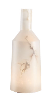 Carpyen - Lampe sans fil rechargeable Alabast en Pierre, Albâtre - Couleur Blanc - 26.21 x 26.21 x 3