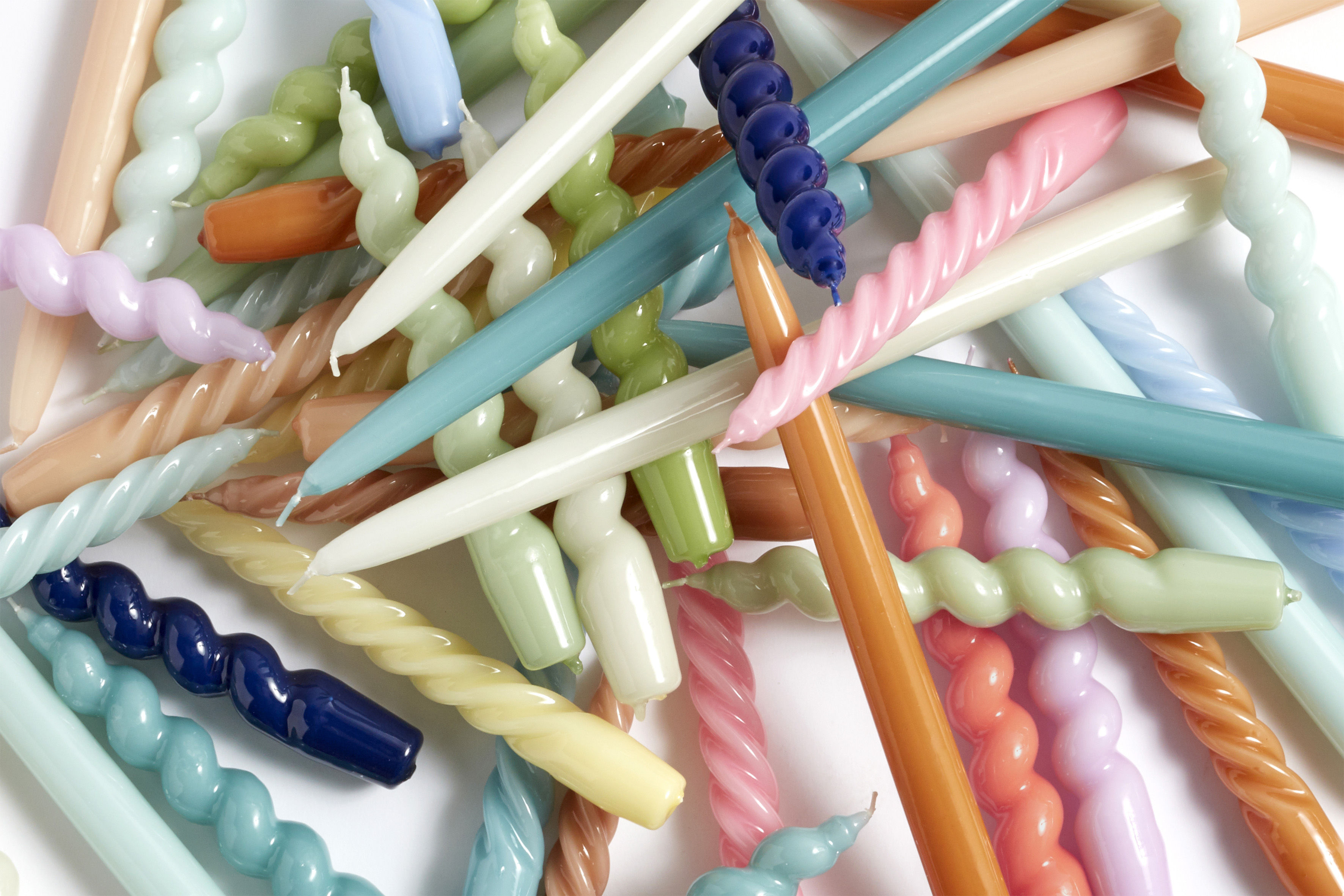 Hay Spiral Long candle Multicoloured Made In Design UK