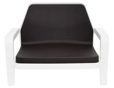 Furniture - Armchairs - America Low armchair by Slide - White structure /brown cushion - Polyurethane, Recyclable polyethylene