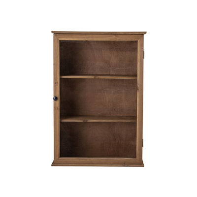 Furniture - Bookcases & Bookshelves - Alfie Shelf - / L 46 x H 67 m - Wood & glass by Bloomingville - Natural wood - MDF, Soak glass, Tinted fir wood