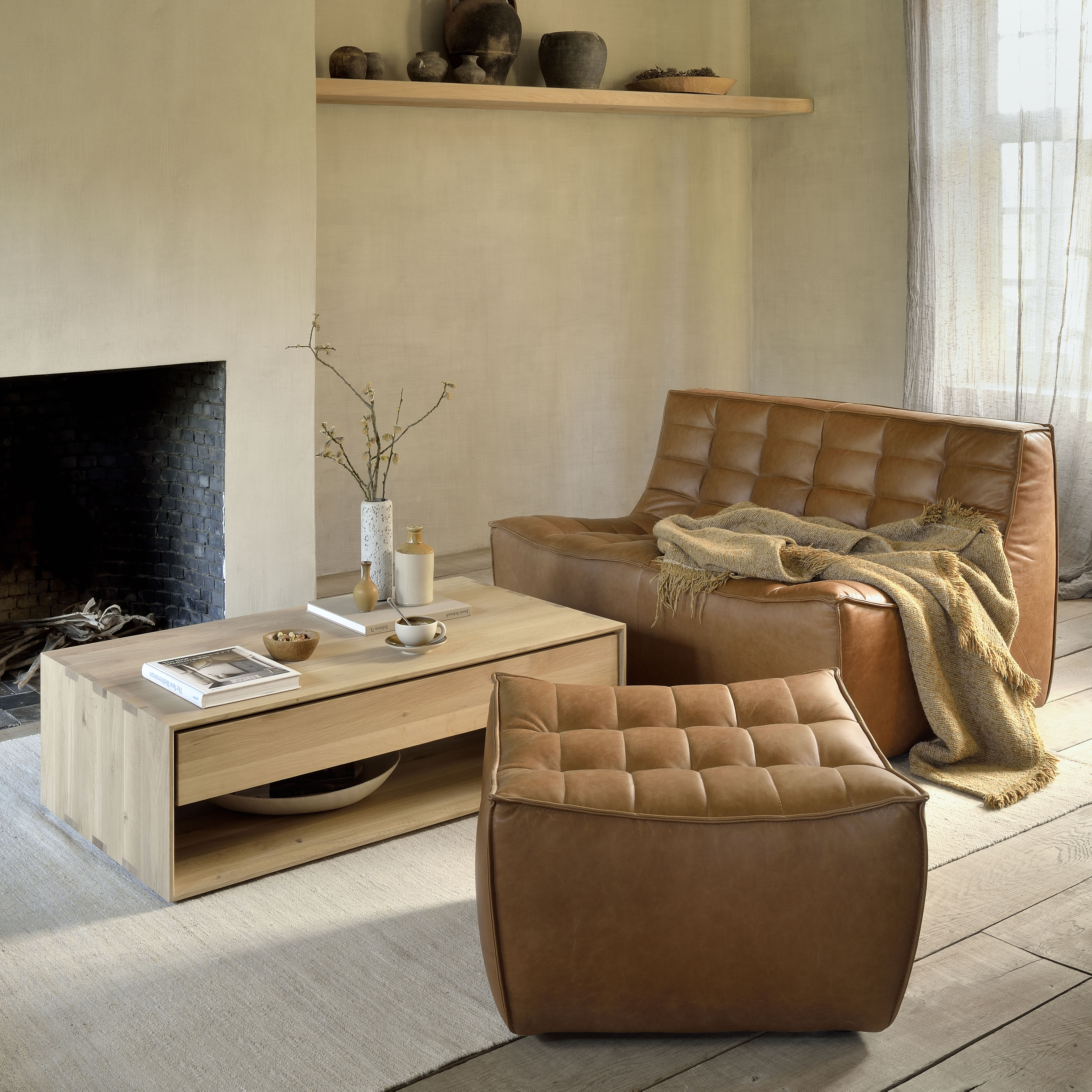 Canapé N701 cuir Ethnicraft - deco automne