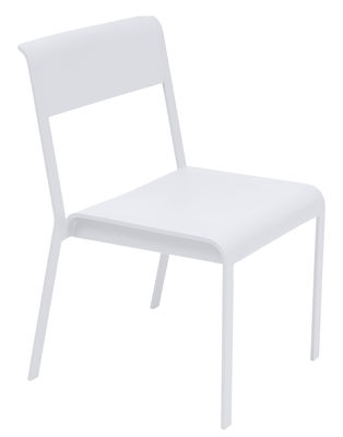Mobilier - Chaises, fauteuils de salle à manger - Chaise empilable Bellevie / Métal - Fermob - Blanc Coton - Aluminium laqué