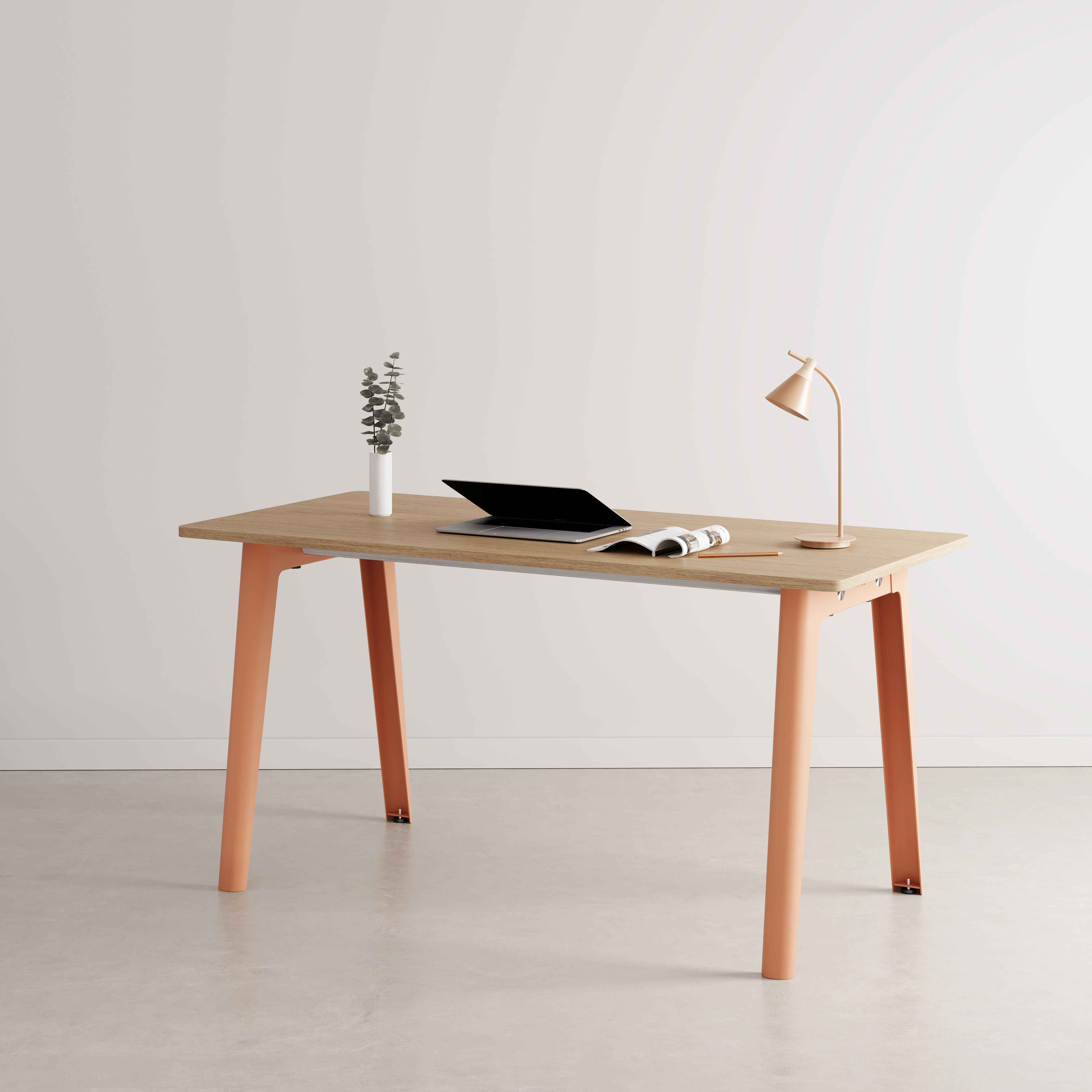 TIPTOE New Modern Desk natural oak ash pink Made In Design UK