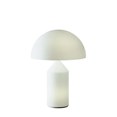 Luminaire - Lampes de table - Lampe de table Atollo Medium Verre / H 50 cm / Vico Magistretti, 1977 - O luce - Blanc opalin - Verre soufflé de Murano