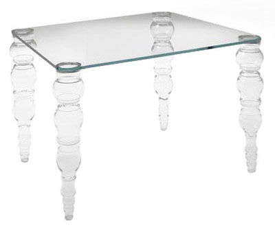 Table Post Modern / 130 x 130 cm - Glas Italia transparent en verre