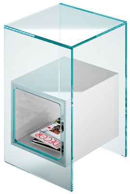 Mobilier - Tables basses - Table d'appoint Magique / H 56 cm - FIAM - Transparent / Casier blanc - Verre