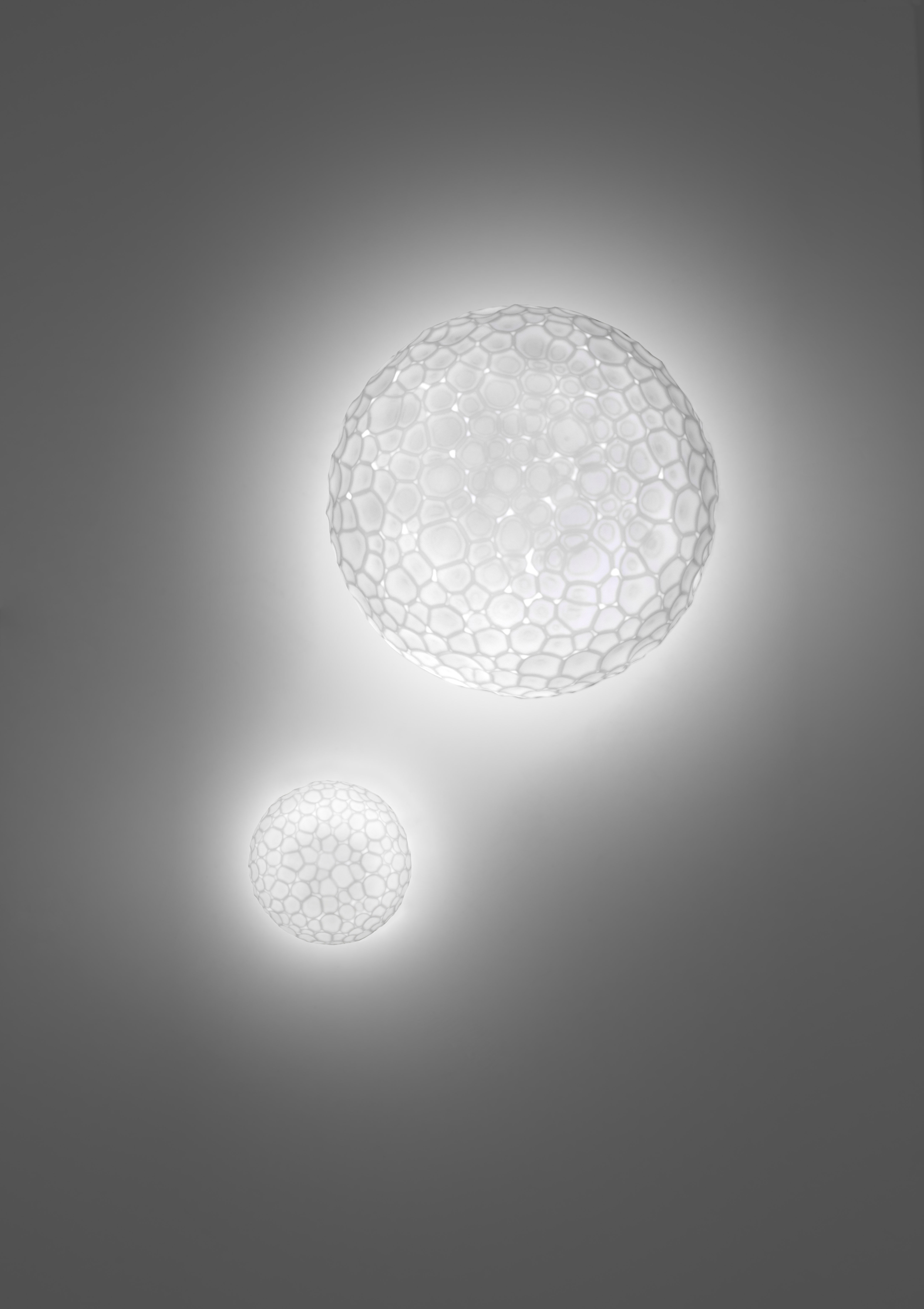 Bouton de sonnette design illuminé, rond, face en aluminium, LED blanc,  sur-crépi
