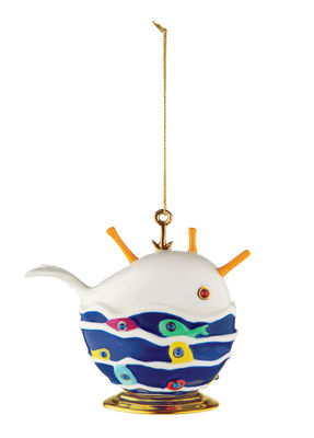 Boule De Noël Fleurs De Jorì La Balena Buona Porcelaine Peinte Main Alessi