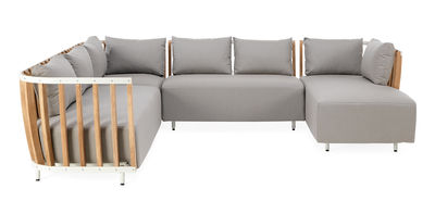 Canapé d'angle 2 places Gris Tissu Luxe Design Confort