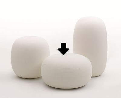 Furniture - Poufs & Floor Cushions - Pandora Small Pouf by MyYour - H 31 cm / White - Poleasy®