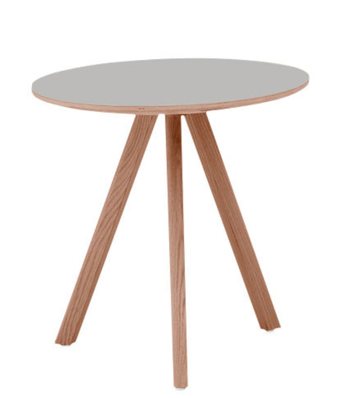 Arredamento - Tavolini  - Tavolino Copenhague CPH 20 materiale plastico grigio / Modello 20 - Ø 50 - Hay - Gris - Rovere massello