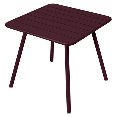 Outdoor - Tavoli  - Tavolo quadrato Luxembourg - / 80 x 80 cm - 4 gambe di Fermob - amarena - Alluminio laccato