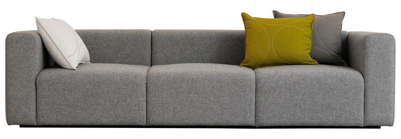 Möbel - Sofas - Sofa Mags textil grau 3-Sitzer - Hay - Hellgrau - Gewebe, Kiefer, Polyurethan-Schaum