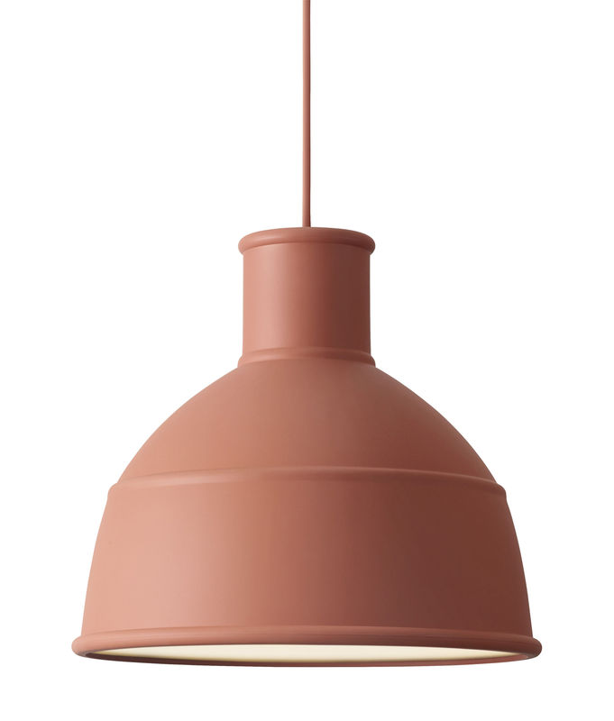 Luminaire - Suspensions - Suspension Unfold plastique rose orange / en silicone - Muuto - Terracotta - Silicone