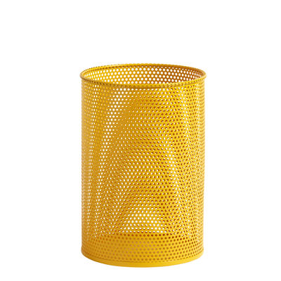 Accessories - Desk & Office Accessories - Perforated Medium Wastepaper basket - / Perforated metal by Hay - Yellow - Perforated iron