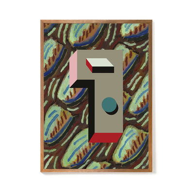 Interni - Sticker - Poster incorniciato Nathalie du Pasquier - Mars 1937 - / Edizione limitata & numerata - 52,4 x 72,4 cm di The Wrong Shop - Mars 1937 / Multicolore  & cornice rovere - , Plexiglas, Rovere