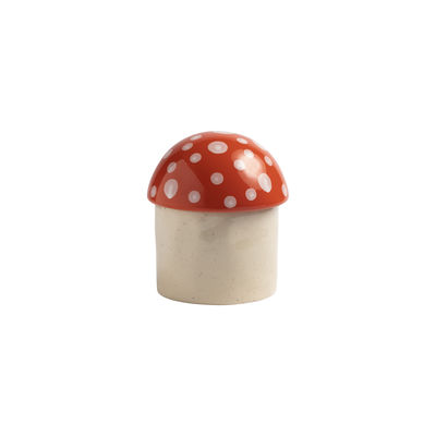 & klevering - Boîte Mushroom en Céramique - Couleur Rouge - 19.83 x 19.83 x 14 cm - Made In Design