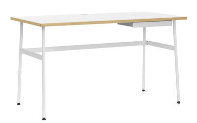 Furniture - Office Furniture - Journal Desk - 1 drawer by Normann Copenhagen - White - Lacquered steel, Melamine laminate
