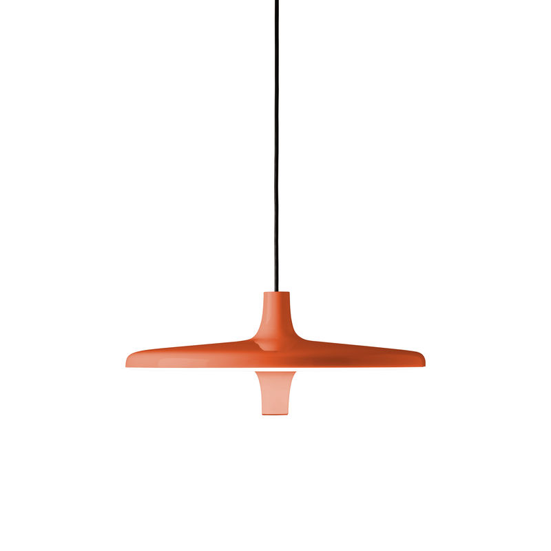 Luminaire - Suspensions - Suspension Avro LED métal orange / Prise intégrée sous diffuseur - Martinelli Luce - Orange - Aluminium peint
