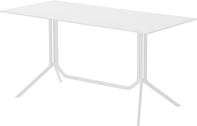 Kristalia - Table rectangulaire Poule en Métal, Stratifié - Couleur Blanc - 150 x 70 x 75 cm - Desig
