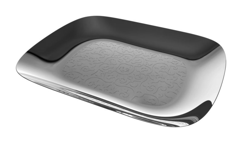 Tisch und Küche - Tabletts und Servierplatten - Tablett Dressed metall rechteckig, 45 x 34 cm - Alessi - 45 x 34 cm - polierter Stahl - Glänzender Edelstahl